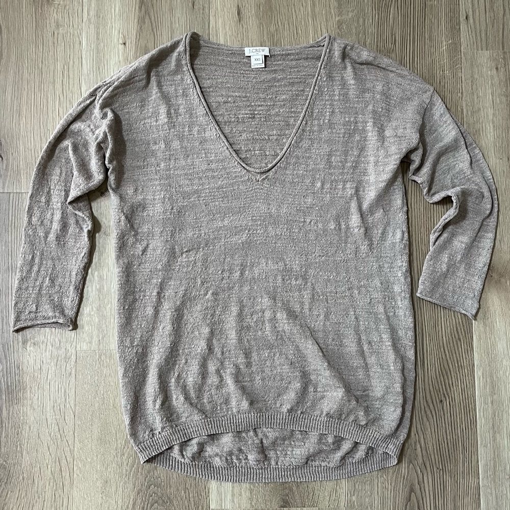 J. Crew lightweight 3/4 sleeve v-neck sweater tee
